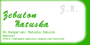 zebulon matuska business card